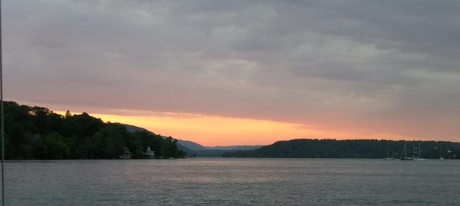 Enjoying a great meal with a beautiful sunset!